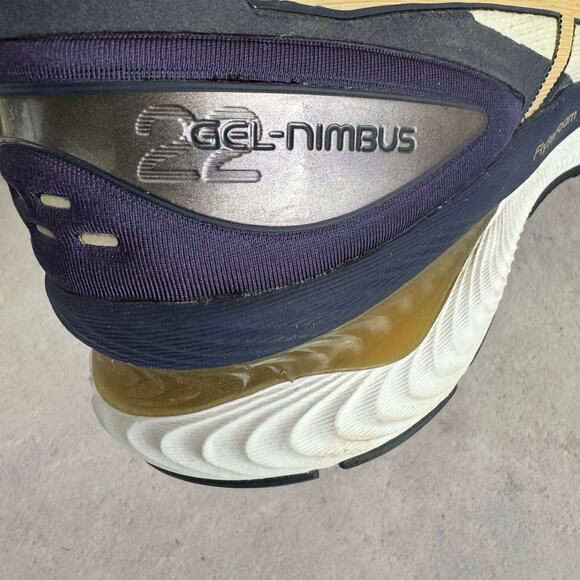 Asics Shoes Women's 10.5 Gel Nimbus 22 Running Walking Sneakers Blue Gold READ - Picture 4 of 16